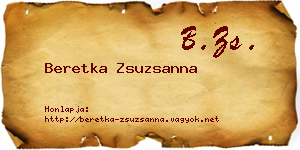 Beretka Zsuzsanna névjegykártya